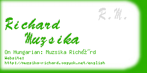 richard muzsika business card